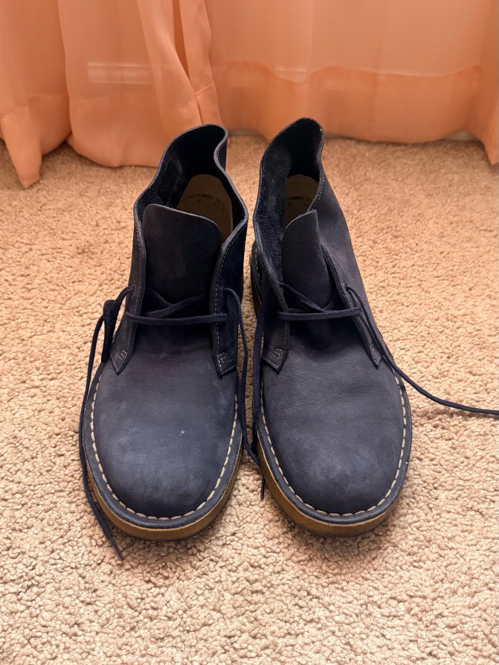 Clarks Men's Navy Leather Chukka Boots